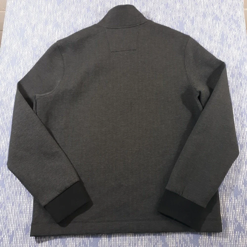 Banana Republic Herringbone Jacket Full Zip Gray Mens Size XL Stretch Bomber